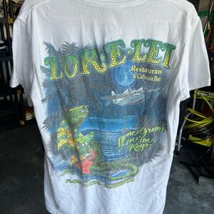 Vintage lore lei restaurant Florida keys t shirt white mens
